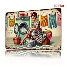 2D Flat, 1 "Laundry" Metal Iron Sign - Indoor And Outdoor Hanging Decoration For Home, Kitchen, Dining Room, Bedroom, Garden, Bathroom, Garage, Hotel, Office, Bar, Cafe, Gym, Room Decoration - Easy To Hang 7.8x11.8 Inches, Perfect For Room Decor - Nhiều màu - Xem 3