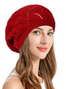 1pc Women Knitted Casual Everyday Beret Hat, Solid Color, Fashionable & Versatile Ladies' Beret Hats For Autumn And Winter - Multicolor - View 19