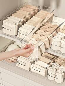 1/2/4 piezas Caja de almacenamiento multifuncional, organizador de armario, caja de almacenamiento de escritorio y cocina, organizador de cajones de gran capacidad para ropa interior, calcetines, maquillaje, condimentos, organización perfecta del hogar y regalo para fiestas