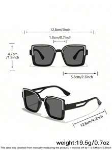 2 piezas Gafas de moda redondas y cuadradas con brillo fino de acrílico para niño y niña de 8 a 14 años, adecuadas para salidas de vacaciones, combinación de ropa y regalos festivos.