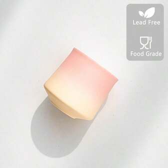 1pc 100ml Mini Cute High-End Ceramic Mug Set, 3.5oz Ceramic Cup, Matte Ombre Color Coffee Cup, Restaurant Cup For Coffee, Tea, Cappuccino, Cocoa, Iced Americano, Exterior Colorful Gradient, Interior White