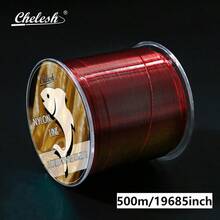 Chelesh 500m Nylon Monofilament Fishing Line, Available In Olive Green, Burgundy, Transparent, And Rose Red Colors, Parallel Winding Craft, High Strength, Good Water Cutting Performance, Multiple Strengths Available, Fishing Gift, Suitable For Beading And DIY Handcraft - Multicolor - View 2