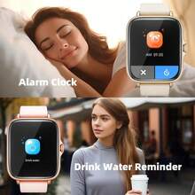 Sports Smart Watch, 4.65cm Full Touch Screen Display with Message, Answer Make Call Smartwatch, Sleep Monitoring, Sports Pedometer, Information Alerts, for iPhon/IOS Android Phones, Smartbands Fitness Watch for Women Men Friend Gift, Birthday Gift - Negro - Ver 4