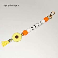 1-Piece Flower Bag Charm, Tassel Pendant, Available In Multiple Flower Colors, Customizable With Name And Initials Beads, Suitable As A Birthday/Holiday Gift For Mother/Family/Girlfriend. - Multicolor - View 19