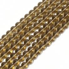 1 خيط من حبات الكوارتز الدخاني الطبيعي بأقطار 6/8/10 مم، حبات دائرية ملساء فضفاضة للخرز لصناعة المجوهرات DIY والتميمات والأساور والقلائد والإكسسوارات - بني - مشاهدة 4