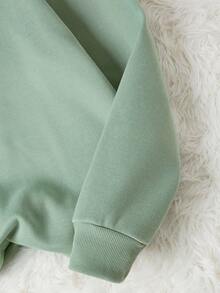 LCWomen's Drop Shoulder Long Sleeve Sweatshirt,Long Sleeve Tops Graduation,Back To School Outfits,Graduation,Teacher Outfits Women,Back To School Pullover Fall OutfitCasual Daily Wear - 薄荷綠 - 查看 4