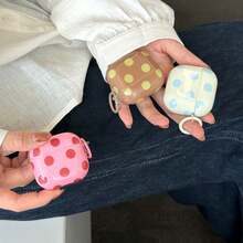 复古三色波点耳机盒+挂环 适用于苹果Pro2/Pro/4/3/2 时尚女款耳机盒 简约耳机盒 苹果耳机盒 苹果耳机套 秋冬 - 彩色 - 查看 9