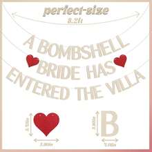 A Bombshell Bride Has Entered The Villa Banner, Bombshell Villa Bridesmaid Party Dr, Love Island Bach Weekend Dr, Love Themed Island Bachelorette Party Drations Champagne Gold - quả mơ - Xem 2