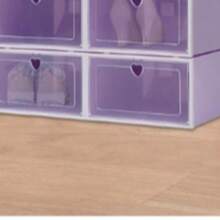 Confezione da 20 scatole per scarpe, organizer per scarpe, contenitori impilabili in plastica con coperchi per donne/uomini, pieghevoli e versatili per scarpe da ginnastica trasparenti - Viola - Visualizzare 12