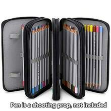 1 Stück großer schwarzer Federmäppchen, 72 Löcher, 4 Ebenen mit großer Kapazität, geeignet für Aquarellstifte, Marker, Pinsel, Gelstifte, Stationery Aufbewahrungsbox, Geschenk für Studenten zur Rückkehr in die Schule