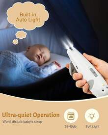 Kit de cuidado y aseo para bebés, kit de cortaúñas eléctrico recargable 26 en 1, kit de cuidado de salud para recién nacidos, kit de aseo portátil para bebés - Gris - Ver 7