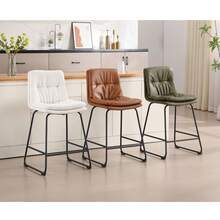 WAHSON OFFICE CHAIRS Wahson 2PCS Tabourets Bar PU Rembourrage Double (Îlot Cuisine/Bar Maison),Blanc - Blanc - Voir 2