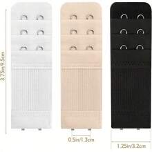 3/6/9件装加大码可调节弹性文胸延长带，2排3扣长款文胸后背夹，舒适文胸延长带，适合日常穿着和换季服装调整 - 彩色 - 查看 12