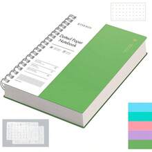 EMSHOI - Cuaderno en espiral B5 con puntos, 300 páginas, papel grueso de g/², 19 x 25.8, cuaderno con tapa blanda impermeable para escribir y tareas escolares, verde claro - Azul claro - Ver 9