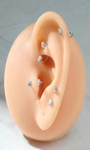 MODRSA Horseshoe Nose Ring 18g Silver Gold Nose Hoops For Women Half Hoop Earring Hoops Horse Shoe Daith Tragus Earring Hoop Helix Piercing Jewelry Double Gem Horseshoe Septum Ring 18gauge 8mm