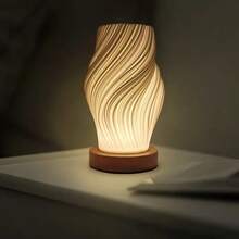 Adjustable Lighting Modern Desk Lamp With Wooden Base, USB Powered, Button Control, Suitable For Bedroom, Living Room, Dorm Decor And Lighting - Modern Table Lamp | Modern Desk Lamp | Wooden Base Lamp