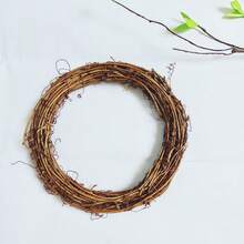 1pc Rustic Wood Grain DIY Rattan Wreath,Wreath Ring,Wreath Making Kit,Wreath Base,Wreaths To Decorate- Available In Five-Pointed Star, Heart, Moon & Ring Shapes, With Artificial Flower/ Vine Branch Options. Suitable For Ramadan, Christmas, Thanksgiving, Weddings, Birthdays & Home Wall Hanging Decorations (Includes Wooden Vine Hoop For DIY). - Multicolor - View 2