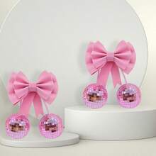 1PC/Bows And Cherries Disco Ball Decoration, Suitable For Parties And Home Decoration. The Bow Gifts Can Be Hung On The Wall. The Cute Disco Balls Are Amazing Decorations. - Multicolor - View 4