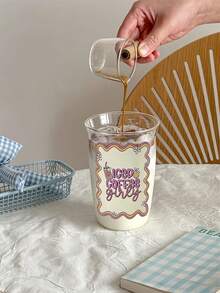 1 szt. Szklany kubek z szerokim otworem, mrożona kawa, szklany kubek, świąteczny prezent urodzinowy dla przyjaciela, najlepszy na Boże Narodzenie, idealny na Święto Dziękczynienia