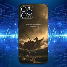 Funda de Teléfono con Verso Bíblico de Jesús Compatible con  16,15,14,13,12,11 Plus, Pro Max, XS, X, XR, SE, Mini, 8, 7, Funda Negra de Silicona Suave, Funda Compatible con  17, Funda  17 Pro, Funda  17 Pro Max - z4 - Ver 4