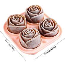 6-Grid Round, Skull-Shaped, And 4-Grid Rose-Shaped Ice Cube Balls. Large Ice Cube Maker Suitable For Whiskey Cocktails And Homemade Beverage Refrigeration Ice Molds - Black - View 7