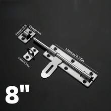 1pc 4"/6"/8" Throw Bolt Surface Mount Door Latch, Lockable Bathroom Door Wood Door Anti-Theft Double-Sided Throw Bolt
