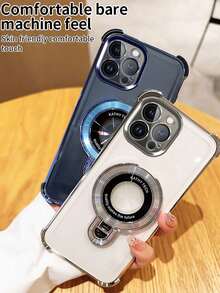 3D New Transparent Anti-Fall TPU Phone Case + Circular Dual-Ring Magnetic Holder, Suitable For IPhone 17 16, Galaxy A04E A05S A06 A12 A13 A14 A15 A16 A17 A21S A22 A23 A24 A32 A33 A34 A35 A53 A54 A73 S10 S20 S21 S22 S23 S24 S25 Ultra, Note 20, Redmi Note 7/8/9/10/11/12/13/14/15, Redmi 9/10/12/13C/14C/15C, OPPO, MOTO, Honor, HW, Realme, Reno 7