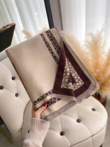 1 Stück Damen umkehrbarer Faux-Kaschmir Farbblock modischer vielseitiger Klimaanlage Schal, dick & warm für den täglichen Gebrauch, Herbst/Winter für Kleider