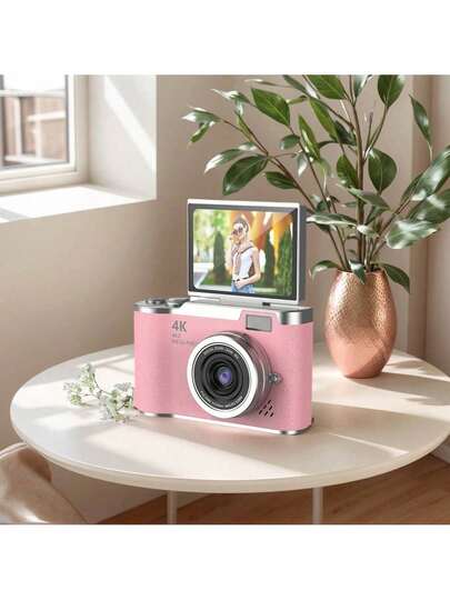 SEREE 4K Clamshell Digital Camera, 48MP Camera, Rechargeable Camera, 2.4-Inch Display Camera, Button Control, Equipped With 32GB Memory Card, The Best Gift For Valentine's Day, A Must-Have Gift For Beginners
