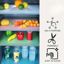 4-Pack Heavy Duty Refrigerator Cabinet Mats - Non-Slip Turquoise Shelf Mats, Easy Clean Drawer Mats, Suitable For Kitchen Organization, Dishwasher Plastic Protective Mats, Stackable Storage Mats, Textured Non-Slip Surface, Convenient Cleaning Material