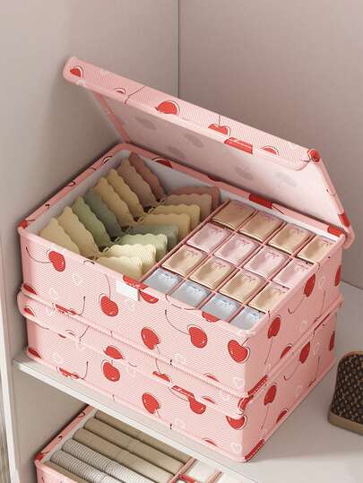 صندوق تخزين ملابس داخلية وردي، صندوق تخزين عيد الميلاد، صندوق تخزين وفرز لأدراج المنزل، صندوق تخزين ديكور المنزل، مناسب لتخزين الجوارب والملابس الداخلية والصدريات، صندوق تخزين مغطى، أدوات المنزل، عيد الميلاد، عشية عيد الميلاد، ديكور عيد الميلاد، عودة الطلاب للمدرسة، استخدام غرفة النوم، حقيبة تخزين غرفة نوم الإناث