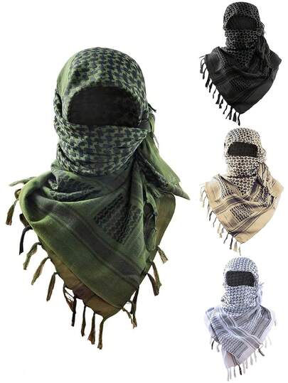 1pc European & American New Autumn/Winter Desert Style Scarf For Men, Motorcycle Riding Arabic Headscarf, Soft & Warm Outdoor Style