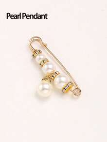 Clip de cintura con perlas falsas, hebilla anti-exposición para suéter de mujer, fijador de cintura, fijador de bufanda, clip de para pañuelo de cabeza, hebilla de chal, broche de ropa, broche de suéter, broche de mujer