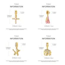 热销系列十字架吊坠、锆石狗骨头饰物、芭蕾舞鞋吊坠、女士DIY珠宝制作用品 - 金色 - 查看 10