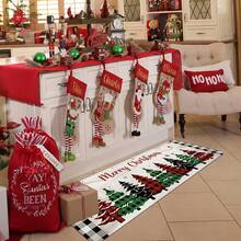 1/2/3pcs Christmas Kitchen Mat Set - Vintage Christmas Tree & Buffalo Plaid Design, Soft Flannel Material, Anti-Slip & Easy Clean - Suitable For Living Room, Dining Room, Bathroom And Entryway - Multicolor - View 16