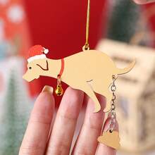 1pc DIY Funny Poop Puppy Wooden Christmas Tree Decoration Pendant Creative Ornament Pendant Merry Christmas Gift, Xmas Decor, Christmas Tree Decor, Christmas Decor, Christmas Tree Ornament Decor, Christmas Decorations , Christmas Decorations