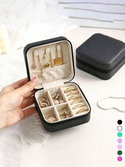 Travel Jewelry Case Mini Jewelry Organizer Display Travel Jewelry Zipper Case Boxes Earrings Necklace Ring Portable Jewelry Box Leather Storage Jewelry Storage Box Women Gifts Girl Gifts Girlfriend Gifts Back To School School Bag Travel Essentials Travel Organizer For Beach Summer Vacationvacation Holiday School Stuff Bag For School Travel Bag For Women Makeup Bag For Travel