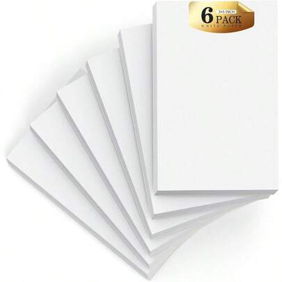 Notepads 3x5, 6 Pack Small Note Pads, Server Note Pads, Scratch Pads 3x5, Memo Pads White Paper, 50 Sheets Per Blank Note Pads 3x5, Small Writing Pads Pocket Notepads Office School Home Supplies