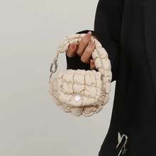 Mini Bolsa Negra Mini Nube Riñonera Ligera Sólida Cierre de Botón  con Monedero Decorativo y Bolsa para Auriculares - Blanco - Ver 1