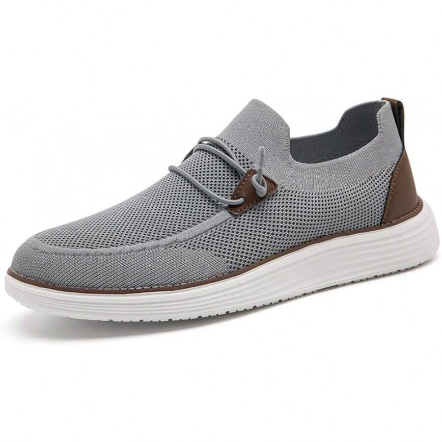 Mens Slip On Loafers Boat Shoes Non Slip Walking Shoes Running Shoes Fashion Sneakers For Men Comfort Lightweight Breathable Casual Office Shoes-20256688 - 淺灰色 - 查看 1