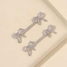 1 Pair Rhinestone Butterfly Shaped Elegant Women Nipple Rings
