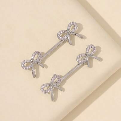 1 Pair Rhinestone Butterfly Shaped Elegant Women Nipple Rings