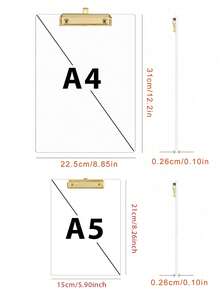 1pc Acrylic Writing Board, 8.6x12 Inches, With Fine Clip, Hanging Capable, Transparent - Standard A4 Size, Suitable For Office And School Supplies