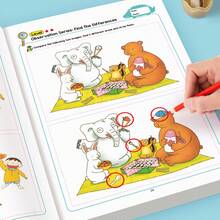 32 Pages Find The Difference, Fun Attention Training Game Pictures, Educational Supplies, Find The Different Places, Erasable Drawing Book - Holiday Gift, Brain Exercise, Learning Tool, Interactive Booklet, Visual Challenge, Durable Booklet, Drawing Activity, Learning, Teacher Supplies - Multicolor - View 5