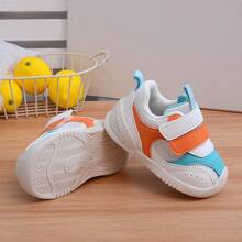 1 Pair Mesh Material Dual Strap Colorful Baby Sneakers, Fashionable, Comfortable, Non-Slip, Durable, Lightweight, Solid Color Toddler Walking Shoes, Suitable For Daily Wear