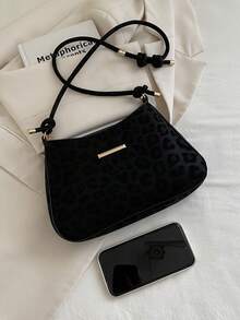 Geantă de umăr pentru femei la modă minimalistă, geantă sub braț, geantă crossbody pentru femei cu blocuri de culoare alb-negru