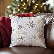 1 Stück minimalistischer Weihnachts-Schneeflocken dekorativer Kissenbezug, einseitig aus weichem Pfirsich-Samt, 45*45/50*50/40*40 cm Kissenbezug für moderne Stoffsofas, Inneneinrichtung, Partydekoration, Geschenk