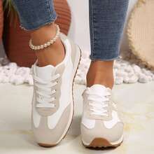 Women's Shoes Fashionable Casual Walking Sneakers Tennis Shoes Retro Lightweight Outdoor For Office Work Travel Sport - 灰色 - 查看 9
