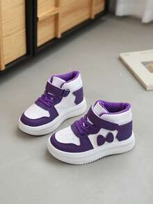 儿童高帮运动鞋，秋季新款，韩版时尚儿童休闲鞋，幼儿男女运动鞋，婴儿运动鞋 - 紫色 - 查看 2