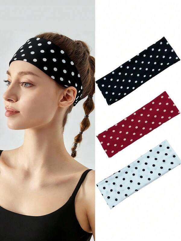 1pc/3pcs Vintage Elegant Polka Dot Print Headband For Women, Classic Polka Dot Element Fashionable And Versatile. High Elasticity Absorbent Headband, Can Be Used For Hairstyling, Suitable For Daily Outings, Sports, Yoga, Retro Outfits And More Scenarios, Hair Accessories For Women, Hair Tools, Beauty Accessories, Curly Hair Accessories For Women, Fall, Travel, Hair Tools, Accessories Women, Hair Stuff,Fall,Hair,Hair Accessories,Hair Accessories For Women,Travel,Hair Accessory,Hair Accessories Women,Hair Tools,Hair Stuff,Stuff,Beauty Accessories,Gifts,Travel,Gifts For Women,Hair Stuff,Stocking Stuffers